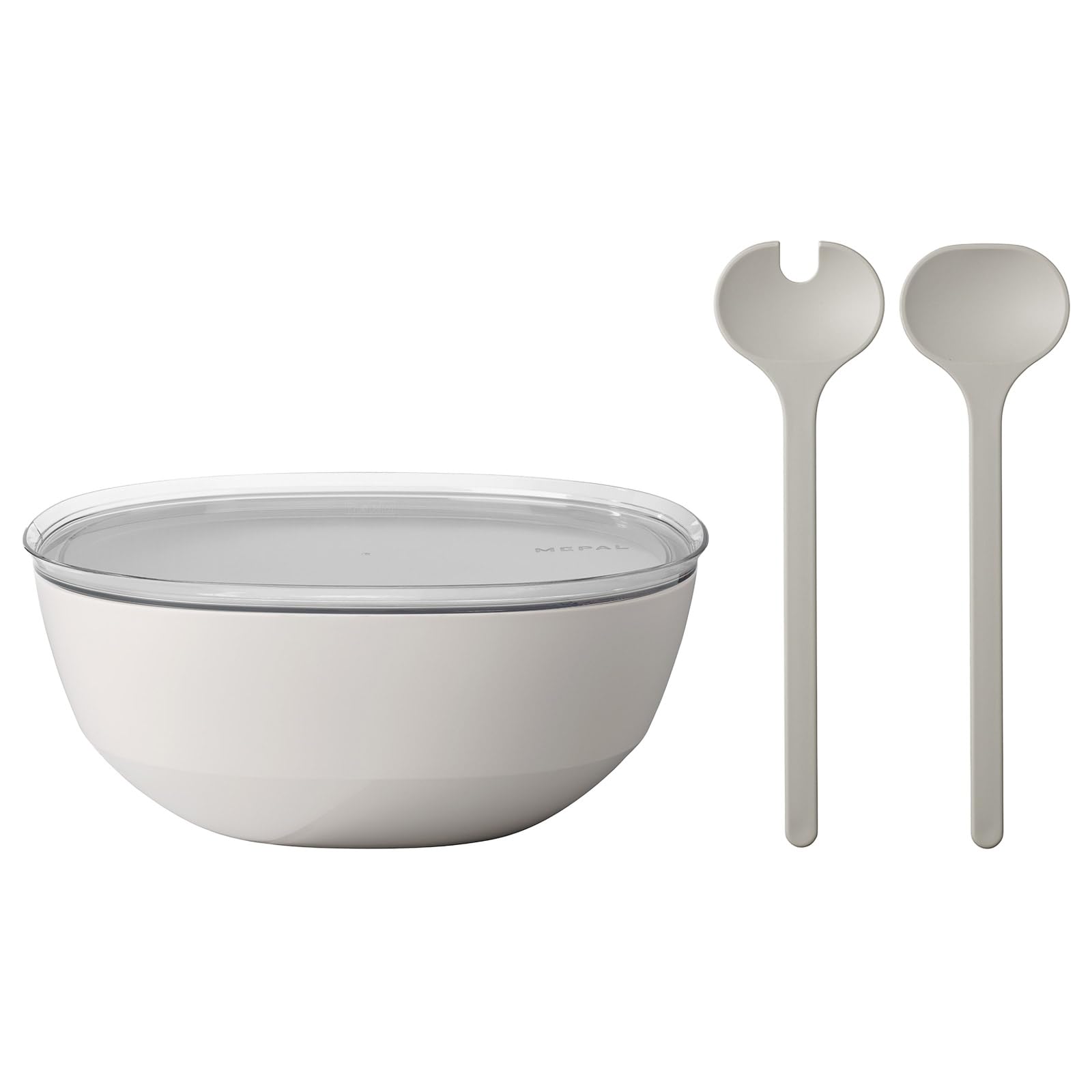 Mepal – Set di insalata Silueta – Ciotola da portata con coperchio (5000 ml) con posate da insalata (28,5 cm) – Piatti da servizio all'aperto – Lavabile in lavastoviglie e microonde – Plastica (PP,