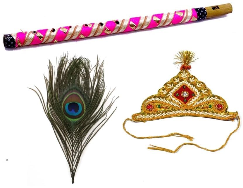 Baby & Sons Krishna Jewelry for Kids/Janmashtami/krishna assesory jewelry for kids 1 PC BANSURI, 1 Pc MOR PANKH, 1 Pc MUKUT, Boys And Girls Jewellery Set for krishna Costume (B0CGZRYNX9) Amazon Price History, Amazon Price Tracker