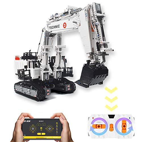 ZJLA Technik Bagger Fernbedienung, 4342 Klemmbausteine Doppelfernbedienung Technic Crawler Bagger mit 8 Motoren… – Bild 3