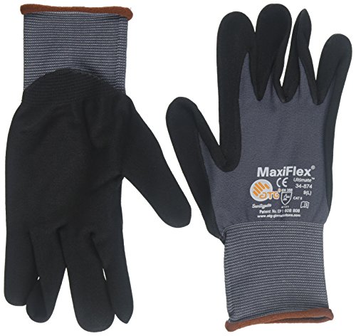 PIP ATG MaxiFlex 34-874 Grey/Black Large Nylon Full Fingered General Purpose Gloves