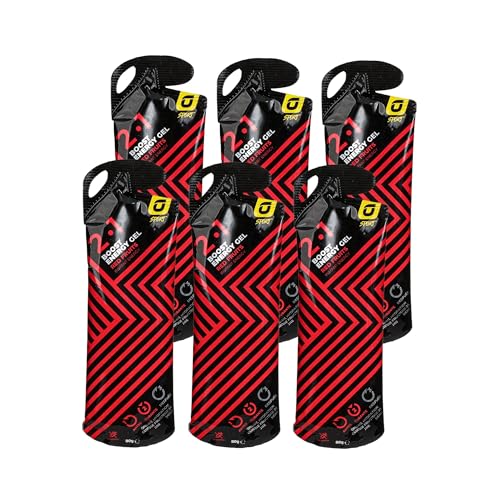 PACK 6 Gel Energético con Magnesio + Glucosa + Electrolitos y Zinc para Deportistas Ciclismo Running y Calambres Musculares   Sabor Frutos Rojos Sin Gluten   Sobre Apto Veganos | RECUPERATION