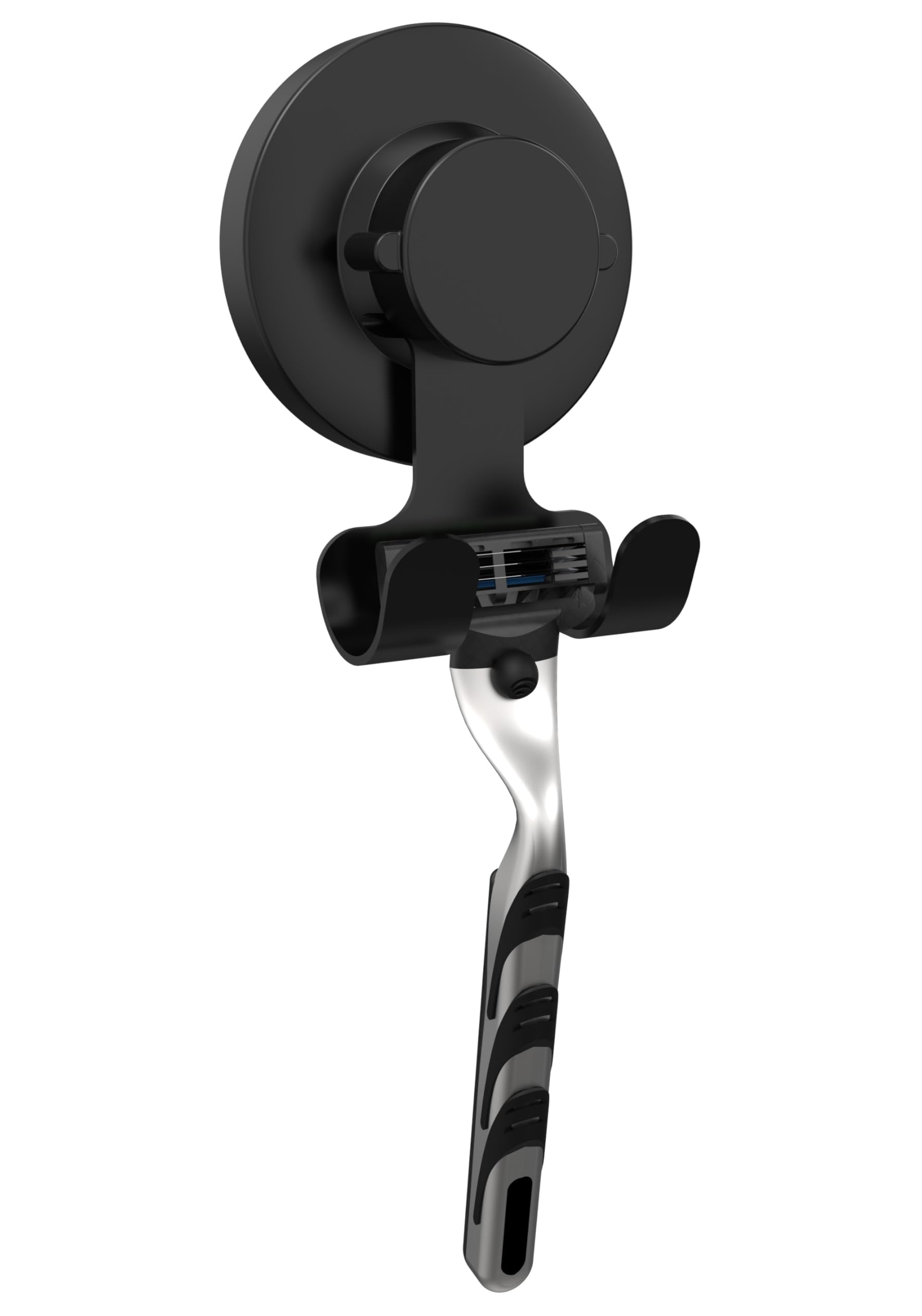 Suction Cup Hooks Razor Holder Powerful Vacuum Organizer for Towel, Razor, Coat, Bathrobe and Loofah 304 Stainless Steel Removable Hooks for Bathroom & Kitchen, Towel Hanger Storage (Black)