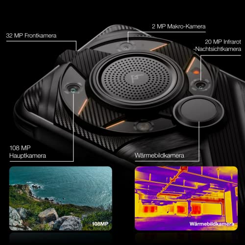 AGM G2 Guardian Outdoor Smartphone 5G mit 500 Metern Wärmebild Monokular, 12 GB RAM + 256 GB ROM, 256 x 192 Autofokus 10 mm Objektiv, Qualcomm QCM6490, 108 MP Kamera, 6,58" FHD+ 120 Hz – Bild 5