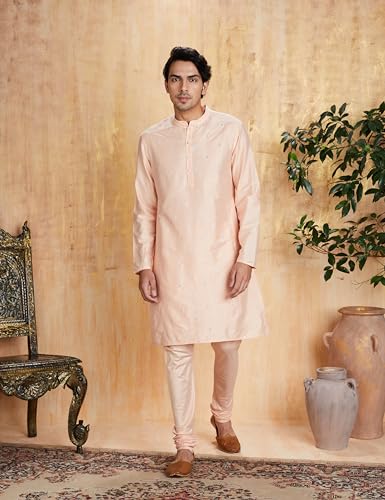 Image of Amazon Brand - Symbol Men Festive Long Regular Fit Kurta & Pyjama Set (2Pcs)