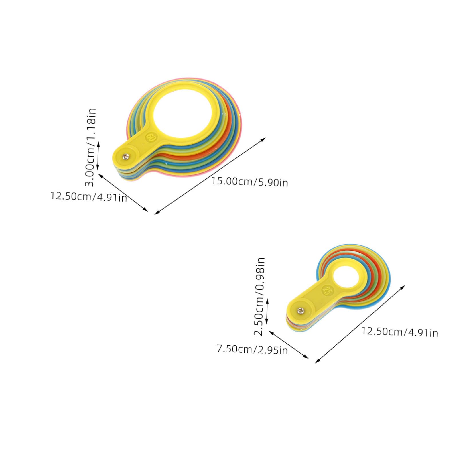 FUNOMOCYA 2 Pack Fruit Measuring Ring Tool for Size Grading High Precision Measuring Circles