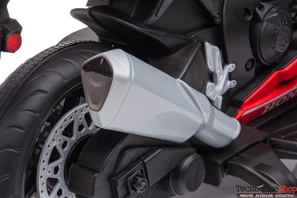 Moto Motocicletta Elettrica per Bambini Honda CBR 1000 RR 12v - Rotelle Luci Led Suoni (Bianco)