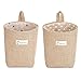 2 Pièces Panier Suspendu Rangement,Paniers de Rangement Coton, Sac de Rangement Suspendu, Coton Lin Panier de Rangement, Sac Pliable Suspendu, Pour Jouets, Maquillage, Clés, Petits Objets