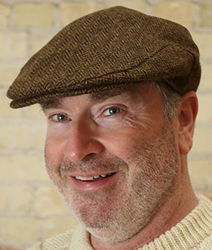 Flat Cap for Men Made in Ireland Irish Hat Flat Cap 100% Irish Wool Brown L - Thumbnail 4