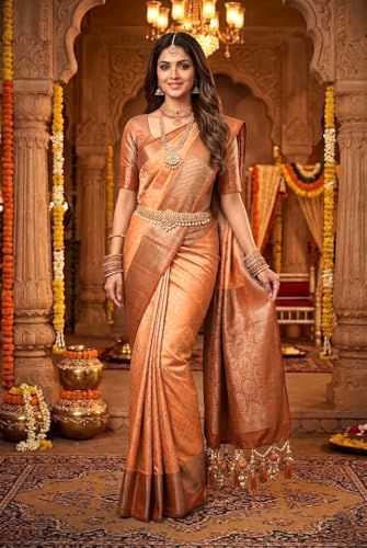 Image of Sree Kumaran Women's Handloom Kanchipuram Silk Saree With Blouse