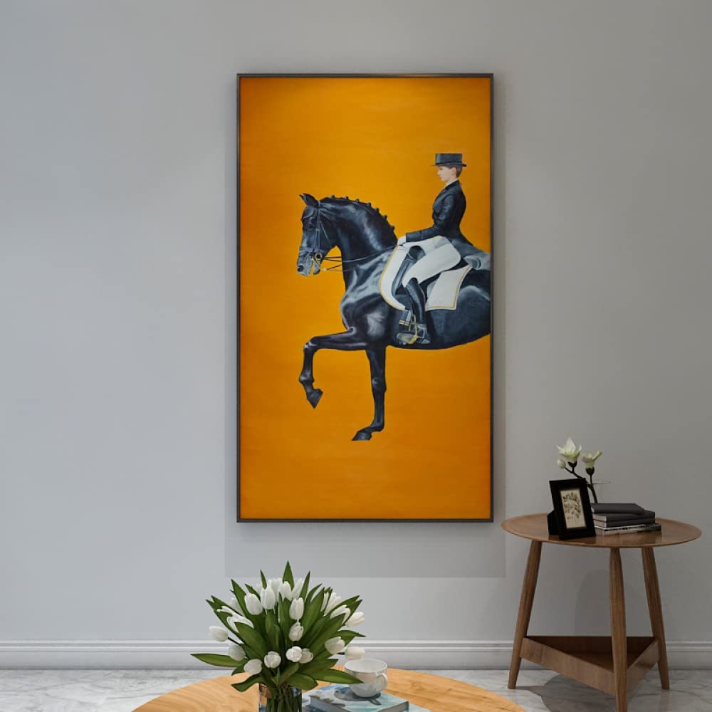 Ölgemälde auf Leinwand, Wandkunst, Luxus-Ritter, Orange und Figur, Textur, abstrakt, modern, handgemalt, Original, vertikal, groß, ungerahmt, Wandbild, Heimdekoration für Wohnzimmer, Schlafzimme