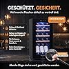 Sommertal Frigorifero per vino con porta in vetro WK50 – 15 bottiglie, regolabile 5–20°C, bloccabile, illuminazione a LED, porta in vetro, touchscreen, 4 ripiani in legno, silenzioso e a risparmio
