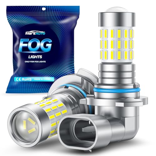 Marsauto 9006 LED Fog Light Bulbs or DRL, 10,000 Lumens 6000K White, 48 Chips Fog Lights, 9006 Led