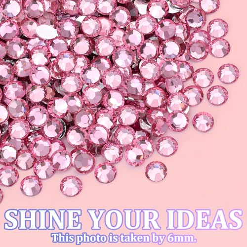 Image of 25000Pcs Resin Rhinestones for Crafting, Dark Pink 2-6mm Mixed Sizes Non Hotfix Flatback Gems with 1Pcs Glue, Bedazzling Crystal for DIY Craft Clothing Mugs Tumblers Shoes Fabric Decor Nail Art
