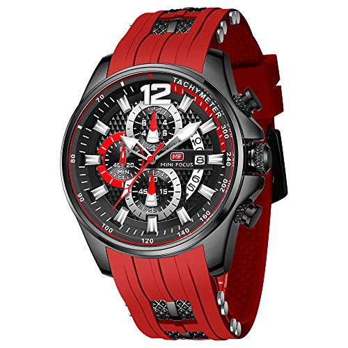 Montre à quartz décontractée pour homme MINI FOCUS avec calendrier et cadran lumineux