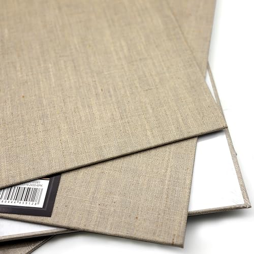 EXERZ 24x30cm Leinen-Leinwandpaneele, 6 Stück - Leinwandbrett 320 g/m²/ Dreifach grundiert/Säurefrei/mittlere Körnung/ungebleichtes reines Leinen – Öl- und Acrylmalerei