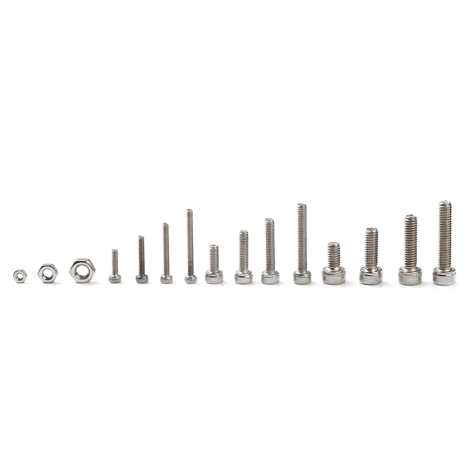 Kit Surtido de 480 Tornillos y Tuercas de Cabeza Hueca Hexagonal de Acero Inoxidable 304 M2 M3 M4