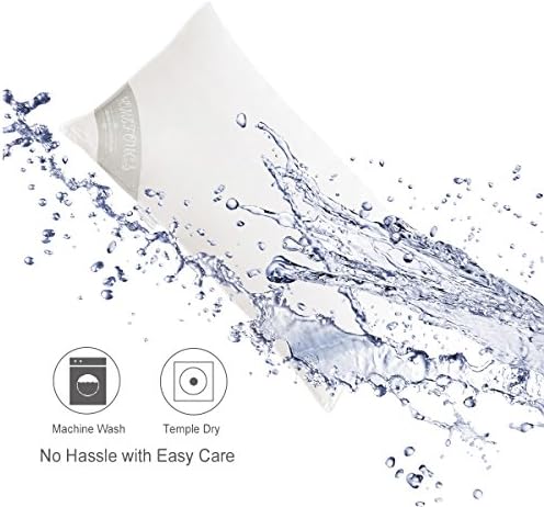 HOMEFOUCS Pair Goose Feather and Down Pillows, 100% Cotton Shell, Non-allergenic & Anti dust mite, Soft Hotel Quality Pillows (15% Down)