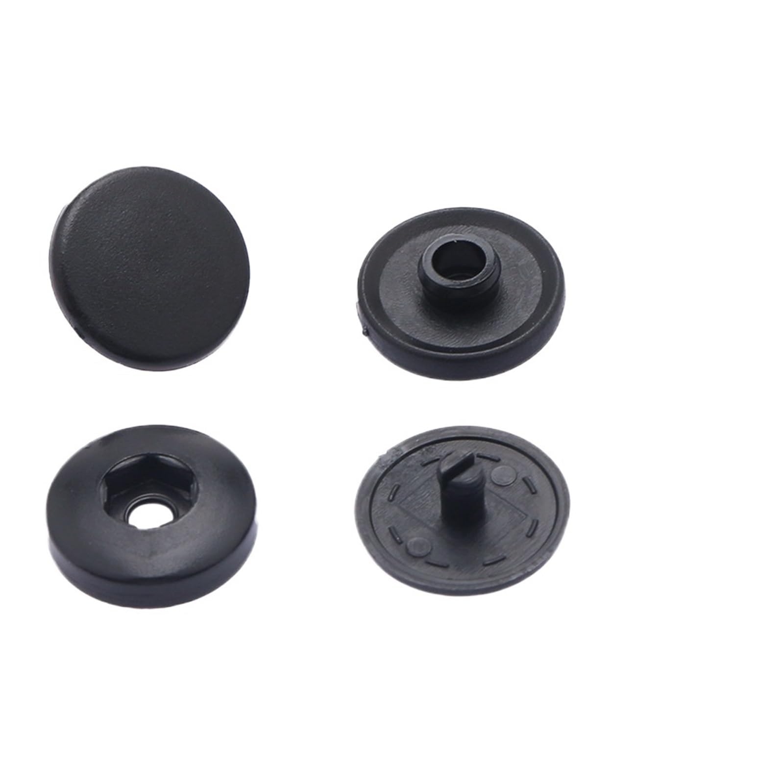 T5 Plastic Snap Buttons 100sets Hand Press Type Round Snaps Fasteners for DIY Crafts Sewing Accessories(Black)
