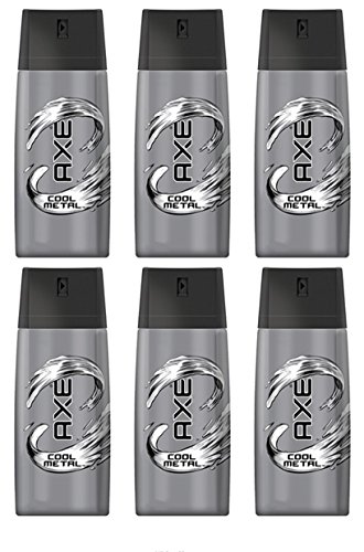 6x Axe Metallo freddo Deodorant Spray ogni 150ml