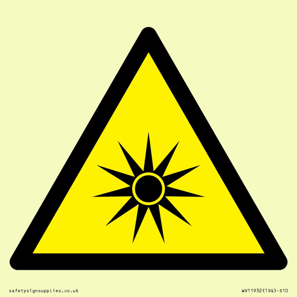 W027 Warning: Optical radiation Sign - 100x100mm - S10