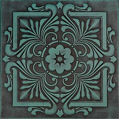 A la Maison Ceilings R14 Victorian Pre-Painted Foam Glue-up Ceiling Tile (256 sq. ft./Case), Pack of 96, Antique Green