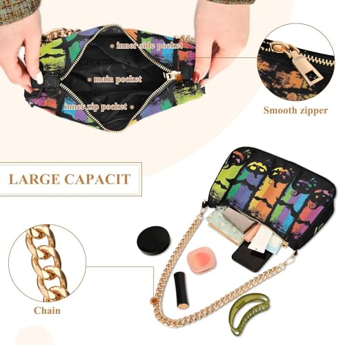 Magic Pumpkin Shoulder Bag for Women, Handbag with Chain Strap, Soft Purse Tote Bag for Ladies4