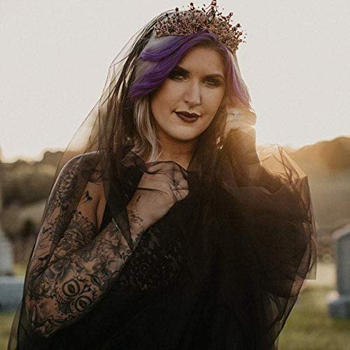 Baroque Black Queen Crowns for Women, Rhinestone Wedding Crowns and Tiaras Crystal Princess Crown Tiaras for Prom Birthday Party Valentines Costume