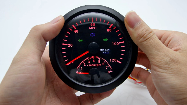 Image of ARTILAURA GPS Speedometer 0-120MPH with Tachometer 8000 RPM Gauge 85mm 3-3 /8 inch Boat GPS Speedometer Gauge with Antenna for Car Marine (Black)