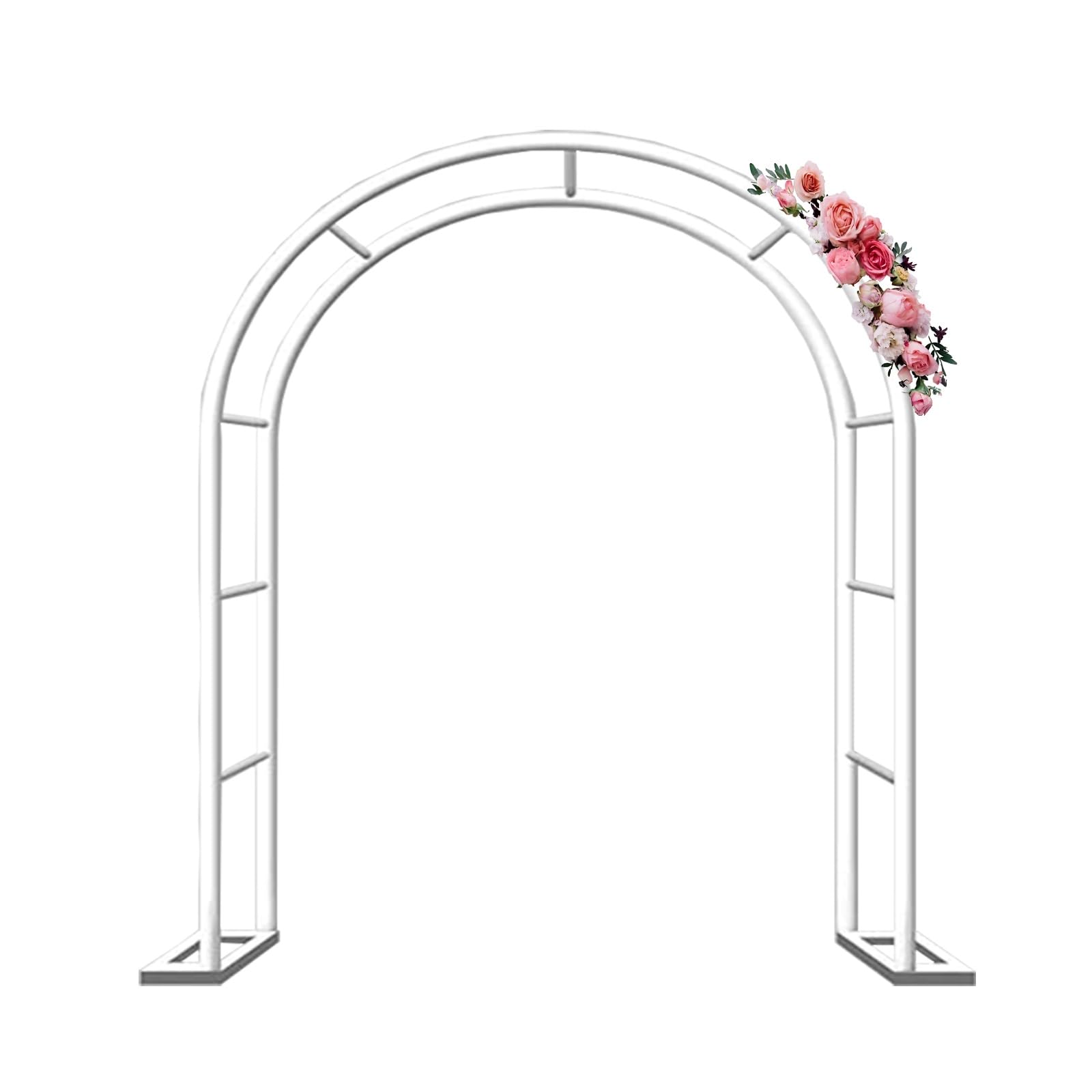 Wide Garden Arch, Large Outdoor Arches, Wedding Rose Arch, Garden Arches Metal Strong for Climbing Plants,Trellis Arched Support Arches, W120/140/180cm, H200/220/230cm(White,W2.6FT H6.5FT)