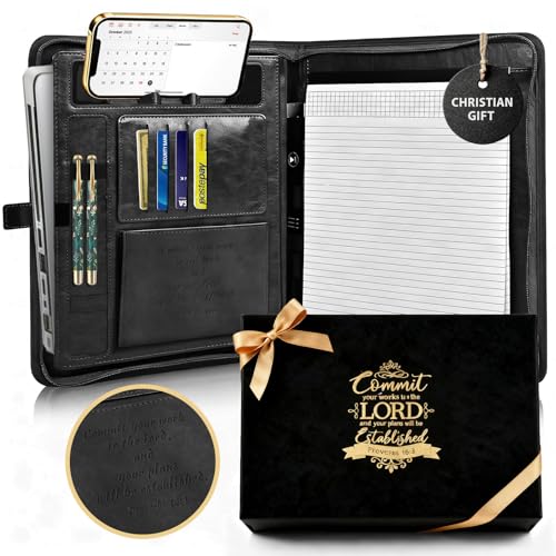 Leather Portfolio for Men and Women – Business Binder Portfolio,