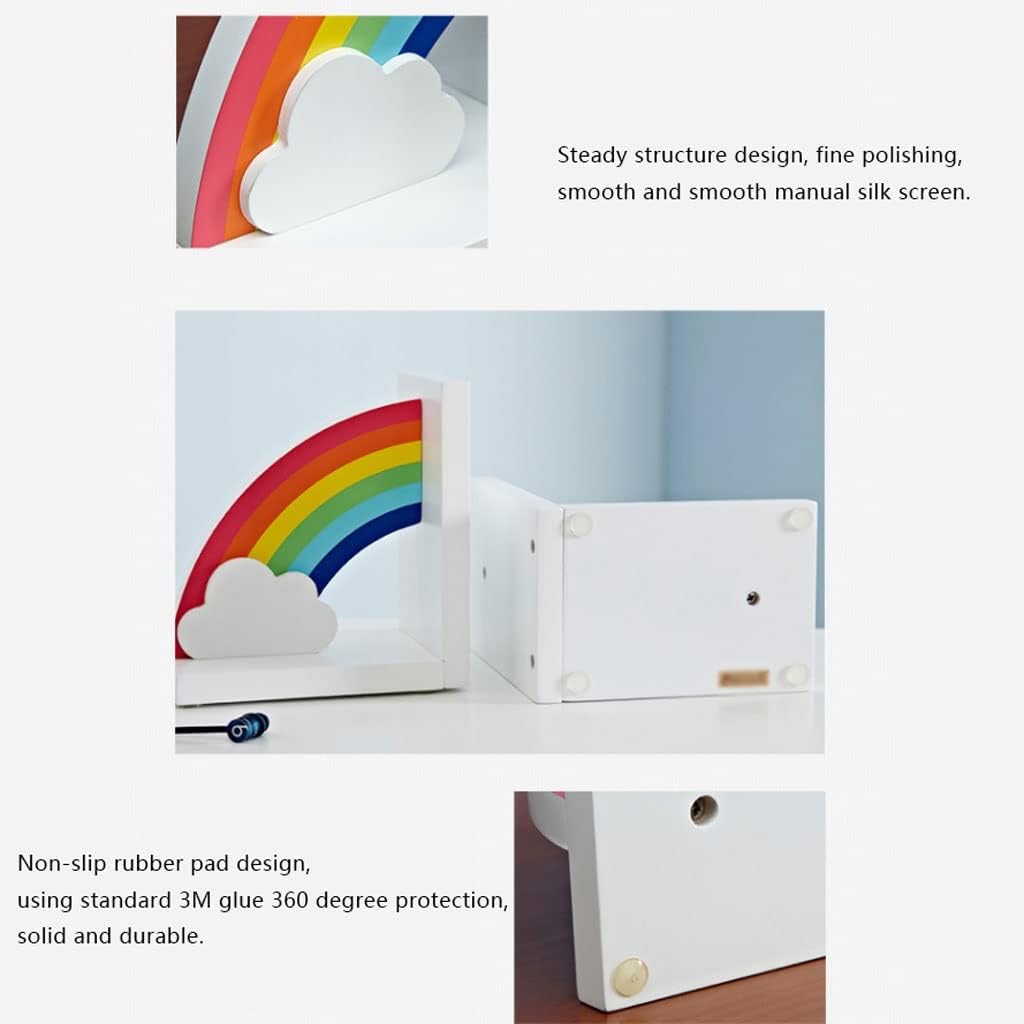 Book End Rainbow Bookends Wood Organizer Bookend Book Ends Support Stand Shelf Study Desktop Ornaments Home Office Supplies Book Stoppers