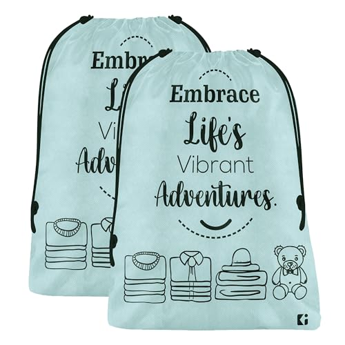 Image of Kuber Industries Pack of 2 Cloth Storage Bag | Non-Woven Storage Organizer | Travel Pouches | Cloth Carrying Bag | Garments Cover for Laundry | Storage Organizer Bag for Clothing | Large | Grey
