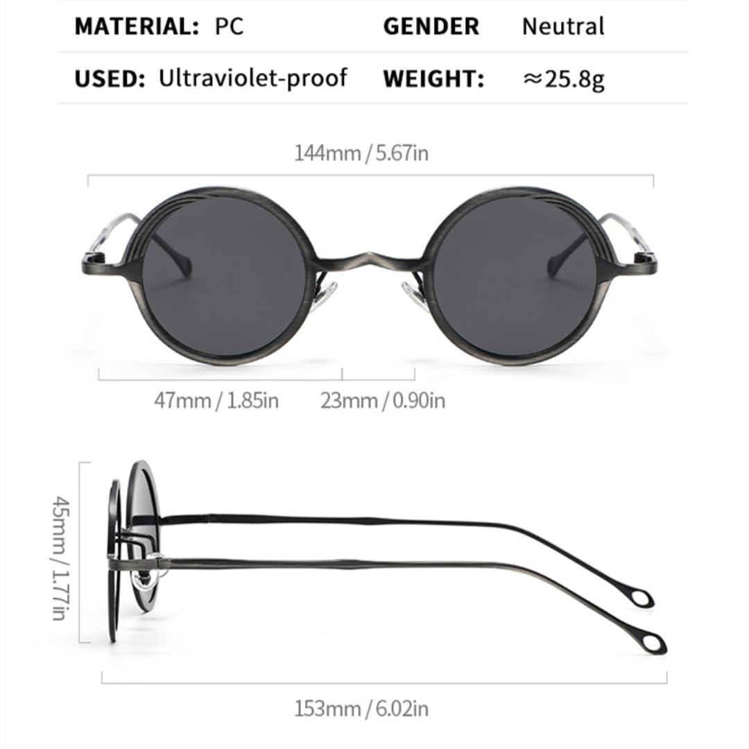 Lunettes de soleil rondes tendance, style vintage luxueux, protection UV400 pour l'extérieur
