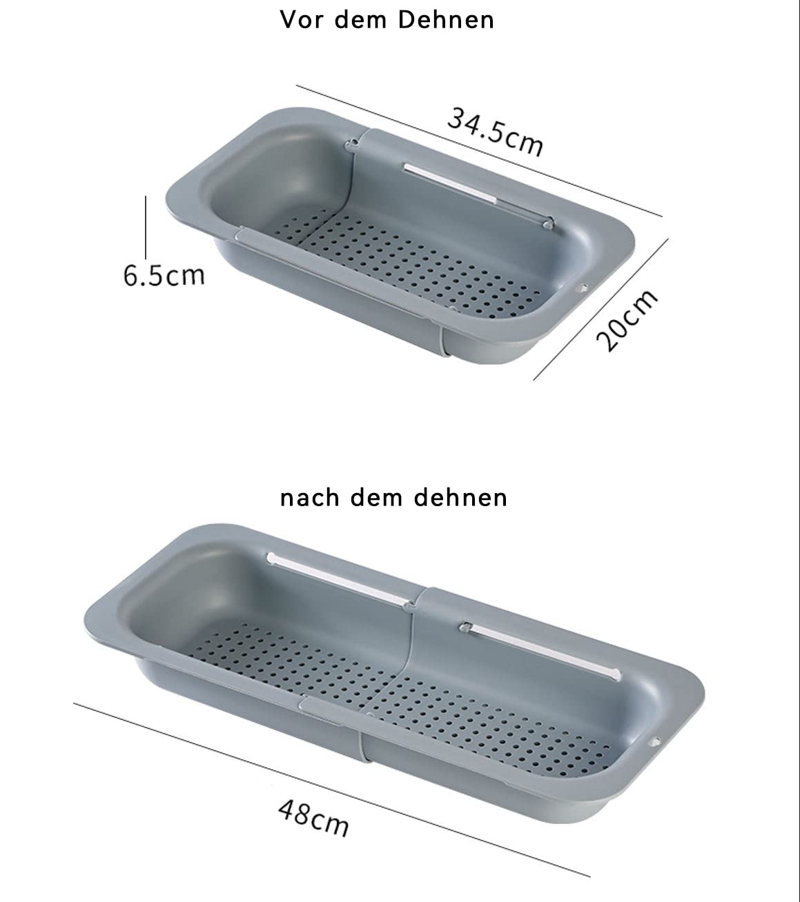Seiher Sieb für Spülbecken, Ausziehbar Siebkorb über der Spüle, Abtropfsieb Waschbecken Ideal zum Gemüse und Obst waschen… – Ansicht 6