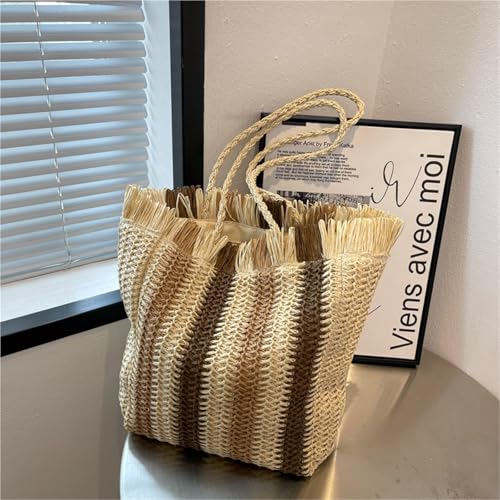 Women's Fashion Retro Straw Beach Casual Shopping Bag Seaside Underarm Large Capacity Shoulder Bag4