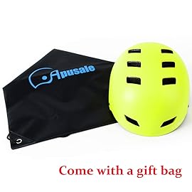 Apusale Bike Skateboard Helmet, Adjustable and Multi-Sport for Skate Scooter, 3 Sizes for Adult Youth Kids Toddler (Yellow Green)