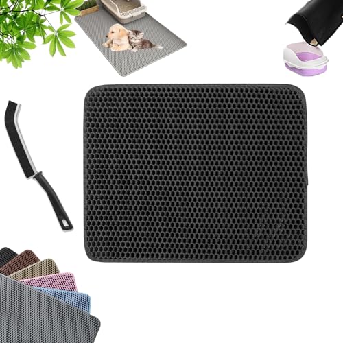 Cat Litter Trap Mat Adora Paws Mess Free Litter Mat Jarvita Mess Free Litter Mat For Cats Honeycomb Double Layer Pads (black 2XL-56cm*76cm)/22.04in*29.92in)
