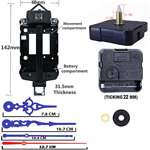 Image of YOPY� TIK-TIK Pendulum Type Quartz Clock Moviment Mechanism 22 MM Ticking Motor DIY Kit Bule,Red (