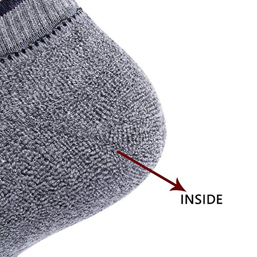 KONY Men's Cushioned Athletic Ankle Socks for Running Working(6 Pairs), Moisture Wicking Thick Cotton Low Cut Socks Size 9-124