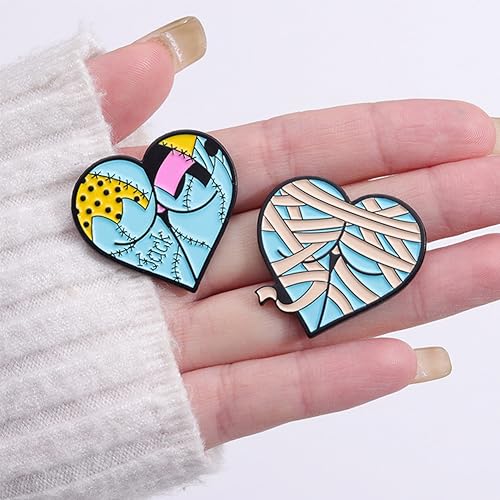 Halloween Pin Brooch Spider Bat Horror Enamel Pin Sets for Women Men Gothic Heart Lapel Badge Pins for Clothes Suits Backpacks Holiday Party Jewelry Gift 6 Pcs/set2
