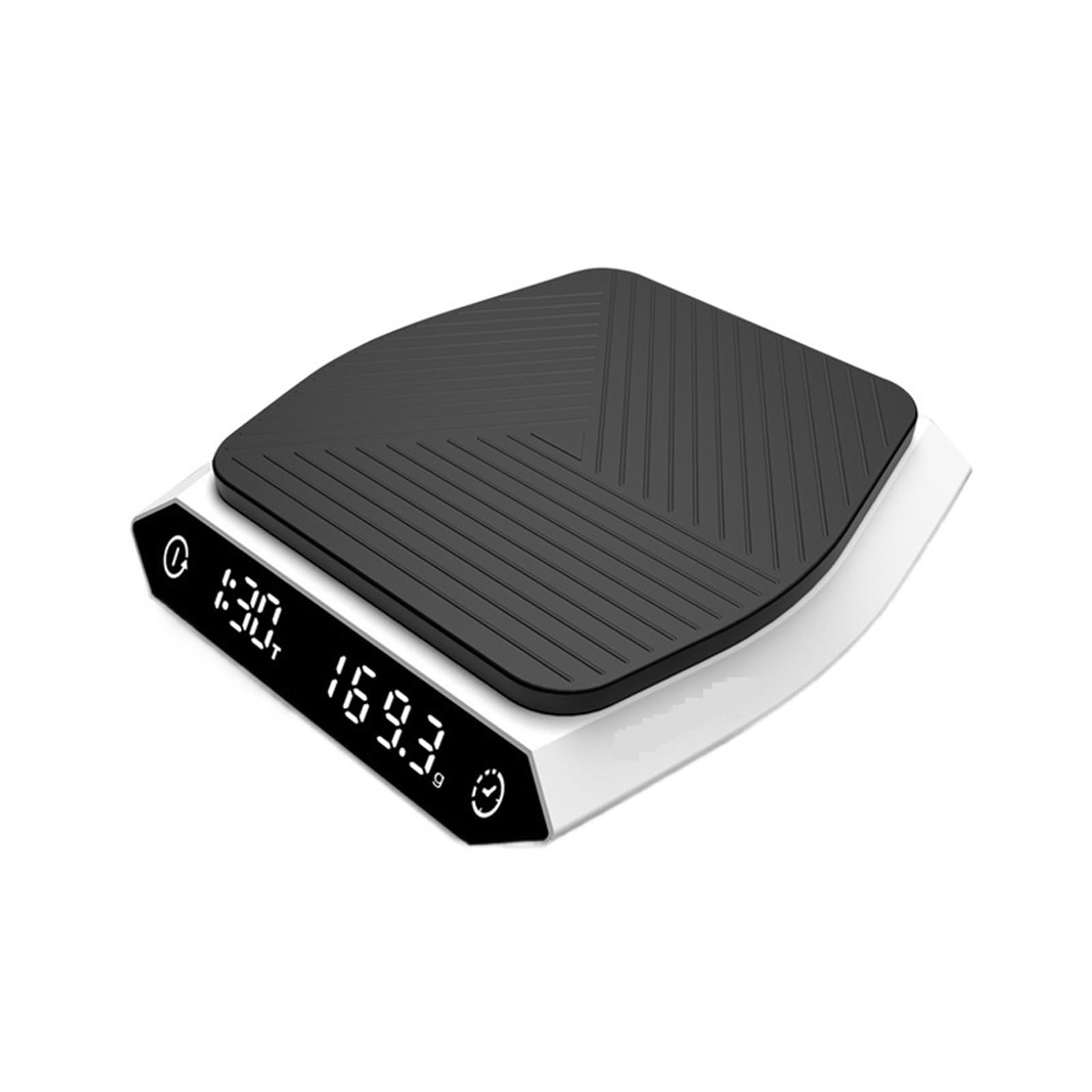 Digitale Kaffeewaage, 2 kg/0,1 g, Präzisions-Küchenwerkzeug, Zubehör, elektronische Waage, Messung, Wiegen, Typ C, Weiß