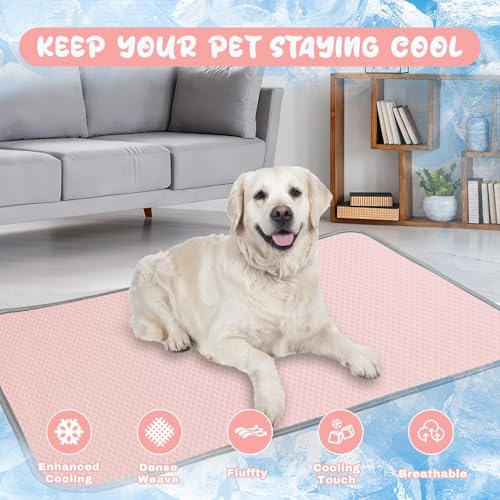 Tapis de refroidissement rose contre la canicule canine M