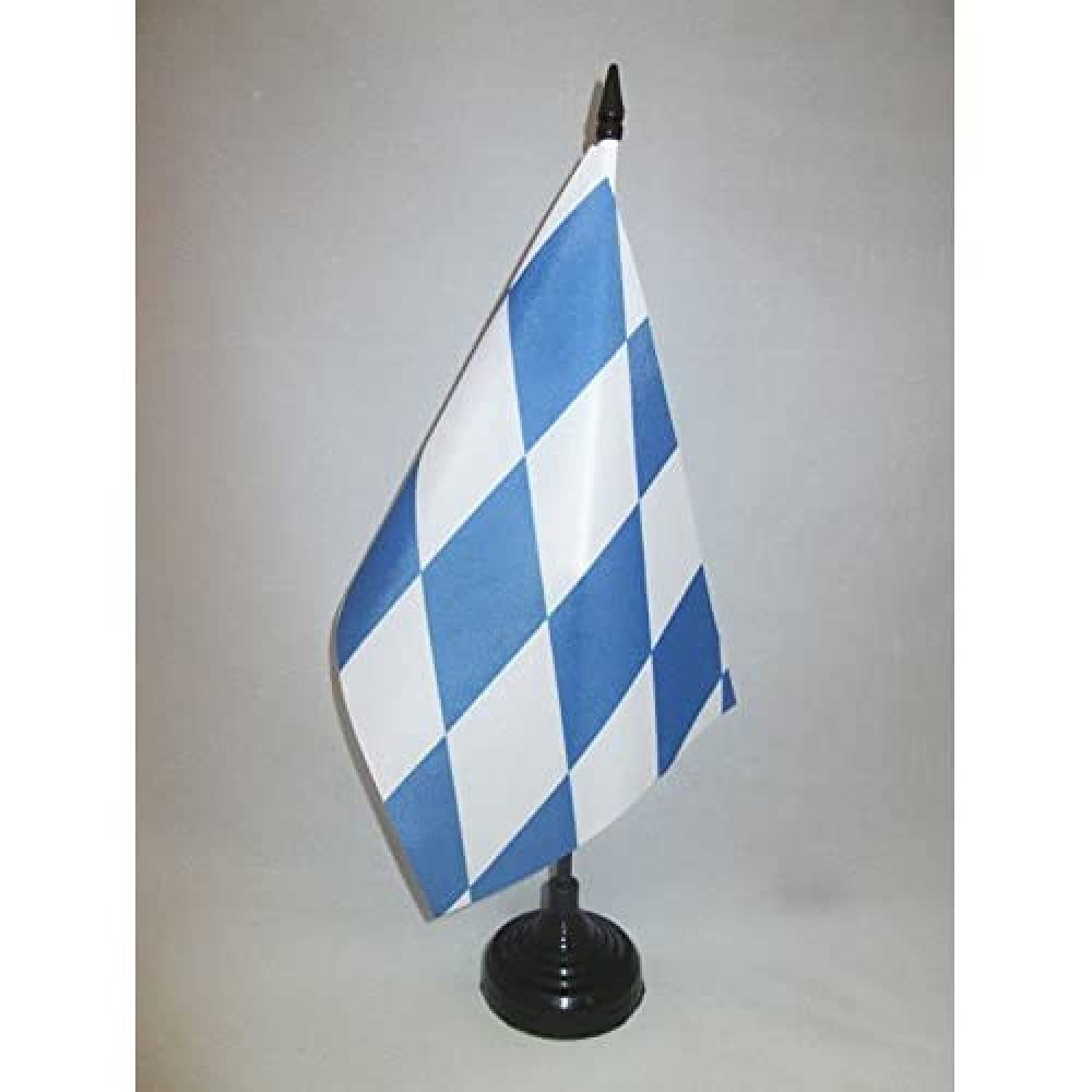 AZ FLAG Bavaria Table Flag 5'' x 8'', German region of Bavaria Office Decoration 100% Polyester 21 x 14 cm