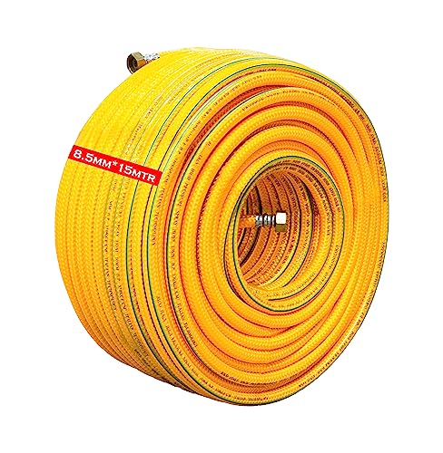 RICO ITALY 8.5MM 5 Layered Heavy Duty High pressure htp hose pipe for bike/car wash, gases, pesticides spray, water delivery, household cleaning, paint booth (15 MTR)