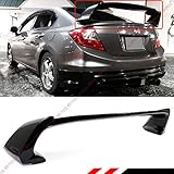 Cuztom Tuning Glossy Black JDM Mug RR Style Trunk Spoiler Wing Compatible with 2012-2015 9TH Gen...