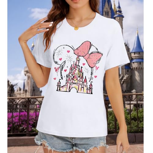 Magic Kingdom Shirts for Women Castle Graphic Tee Magical T Shirt Cute Family Holiday Vacation Shirt Casual Tops2