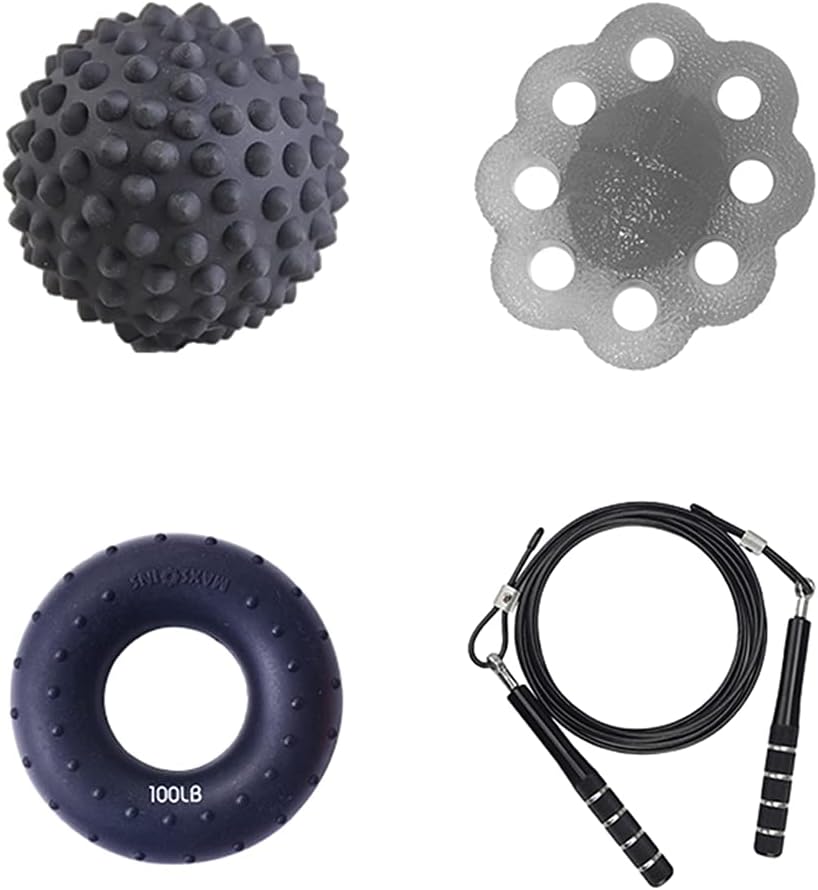 Finger Grip Massager-hand Stress Exercisers Squeeze Training Tool Set-muscle Strengthening Exerciser with Skipping Rope Hand Exercise Grips Grippers