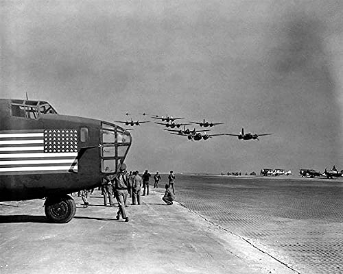 A-20 Havoc Fly-by w/B-24 in Pacific WWII 8x10 Photograph Photo Print