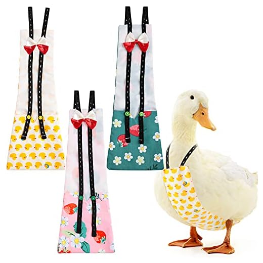 3 Pieces Pet Chicken Diapers Duckling Diapers Reusable Goose Clothes Washable Pet Diapers with Bow Tie for Poultry (Medium)