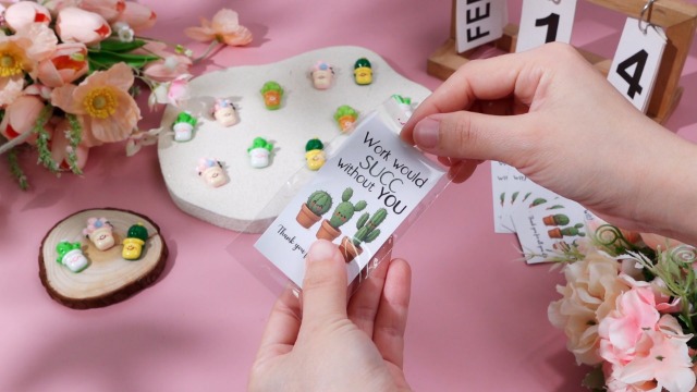 Set de 30 imanes decorativos succulenta con tarjeta de agradecimiento miniatura 7